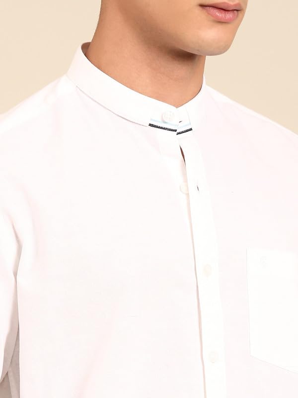 Image of Cavallo by Linen Club Men's Blended Linen Checked Contemporary Fit Full Sleeve Casual Shirt