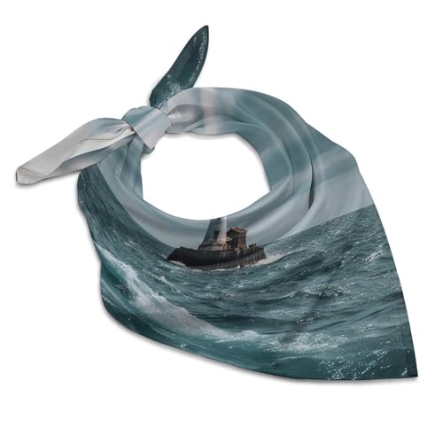 Lighthouse Hair Bandanas Head Kerchief Women Bandana Print Silk Hair Scarf Square Head Kerchief3