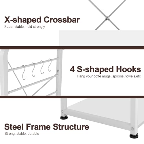 image for DlandHome Microwave Cart Stand 35.4 inches Kitchen Utility Storage 3-T