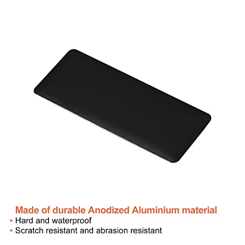 PATIKIL 2 x1 Eloxiertes Aluminium mit Lasergravur, 10er-Pack selbstklebendes Schild, personalisiertes Blankoschild für DIY-Laserdruck, schwarz