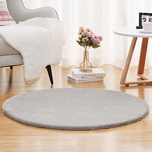 Vamcheer Faux Rabbit Fur Rug - Brown Faux Fur Fluffy Rug for Living Room Indoor Floor Area Rug for Playroom Bedroom 800GSM Cute Soft Rug for Children Kids Washable Carpet Non-Slip (Brown, 60x160cm)