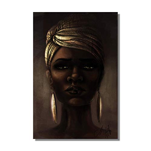 Gravure sur toile femme africaine 35x50cm impression art mural