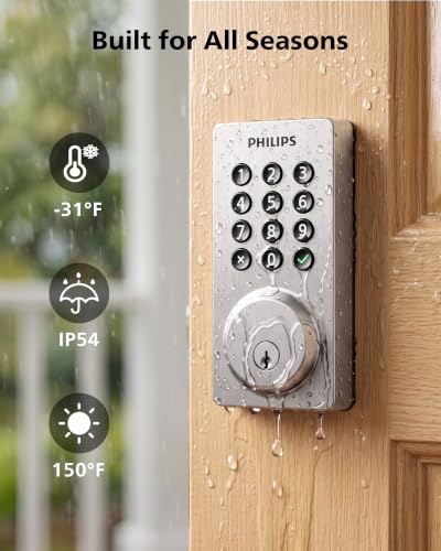 Philips WiFi Keypad Door Lock with Handle, App Control Smart Deadbolt Lock - image 8
