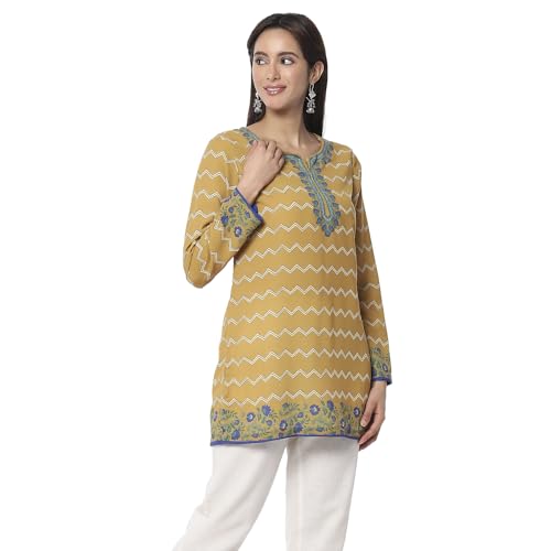 Image of BIBA Women Polyester Straight Printed Kurti