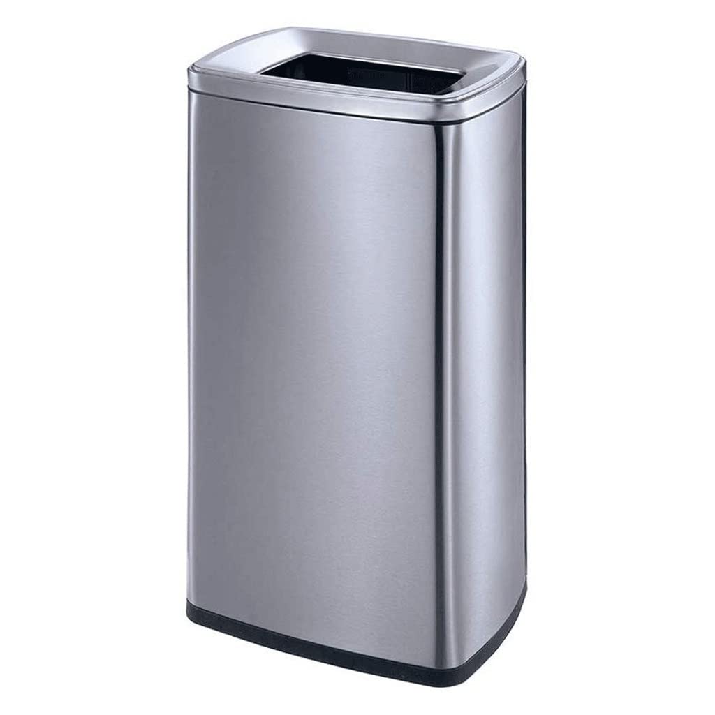 Cubo de Basura Abierto, Cubo de Basura para Interiores, Reciclaje de Basura, Cubo de Basura de Acero Inoxidable, Cubo de Basura para Cocina, Restaurante, Oficina, Cubo de Basura para baño co