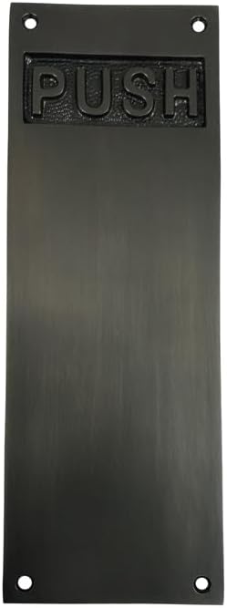 Adonai Hardware 10 Inch "Aholibamah" Brass Push Plate - Oil Rubbed Black