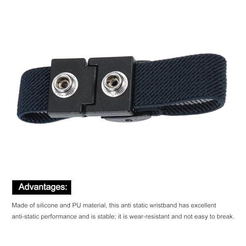 Image of MECCANIXITY 3Pcs Anti Static Wrist Strap, Dual Circuit Antistatic Bracelet Adjustable Cordless for Computer Electronics Repair Deep Gray