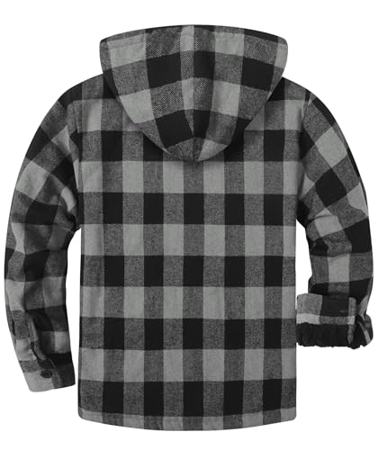 SCODI Men's Flannel Jacket Sherpa Lined Hoodies Zip Up Fleece Plaid Shirt Jackets Winter Outdoor Coat Warm Outwear3
