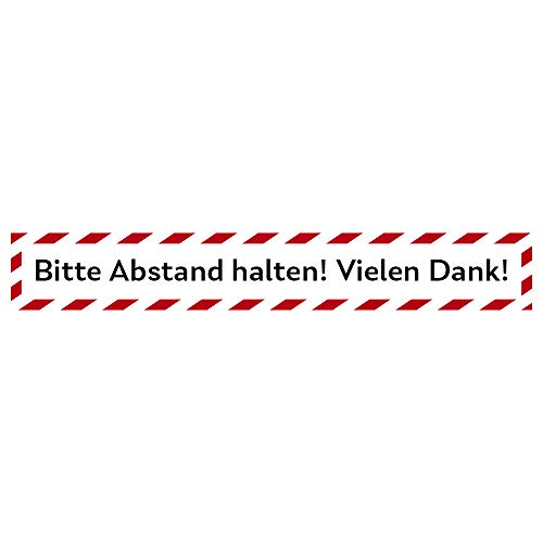 Fußbodenaufkleber Bitte Abstand halten 70 x 10 cm - Aufkleber Bodensticker Bodenaufkleber Hinweis Diskretion