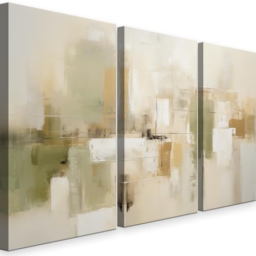 Intelienzos Tres Cuadros Modernos Para Decoracion De Salon 120x61cm, 3 Lienzos De Bosque, Estilo Abstracto, Abs 10