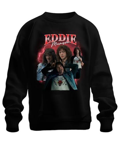 Printera Eddie Munson Hellfire Club Stranger Metal Regalo Vintage Serie 90s Bootleg Unisex Sudadera, Negro , M