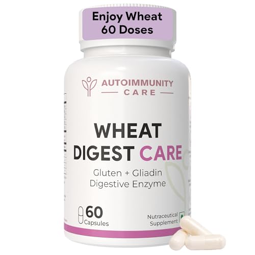 Image of Autoimmunity Care Wheat Digest Care |Wheat Gluten Digestive Enzyme Supplement for Wheat & Gluten |Helps Digest Wheat, Maida & Grains |Digestive Enzymes for Bloating, Gas & Gut Health | 60 Caps & Doses