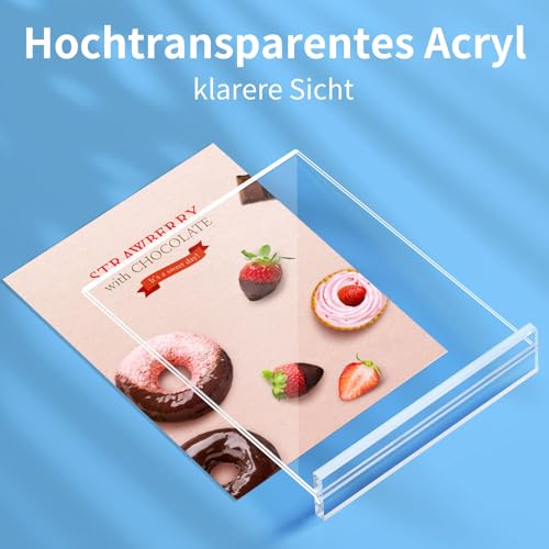 AITEE Acryl Tischaufsteller A5: 6 Stück T-Ständer Glasklar Aufsteller A5 für Prospekte Werbung Menükarte, Büro, Restaurant, Shop, Theke
