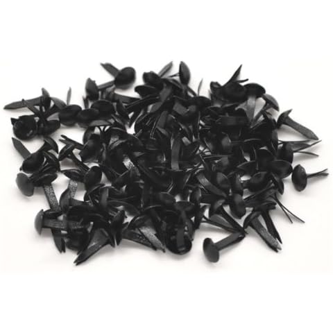 250 x Black Pastel Round 9mm x 5mm Bradlets (Brads). for Art and Card Making Cover