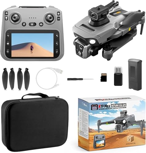 Quick Buy JKSeries Professional Drone with 4K/8K HD Dual Camera, 360-Degree Obstacle Avoidance, Brushless Motor, Foldable, 5G WiFi, Remote Controller with Screen, Carrying Case (K19 MAX)