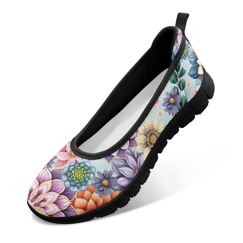 Image of Walking Shoes Women Breathe Mesh Slip On Sneakers Women Comfortable Lightweight