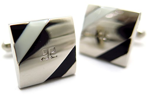 クレージュ(courreges) オブリークラインカフス(ブラック＆ホワイト)(カフスボタン/カフリンクス)