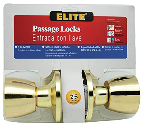 Polished Brass Passage Lock
