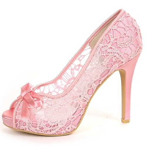 Stiletto High Heel for Women,Open Round Toe Satin Heels Comfortable Women Pumps with Bow for for Classic Wedding & Party Dress Sandals3
