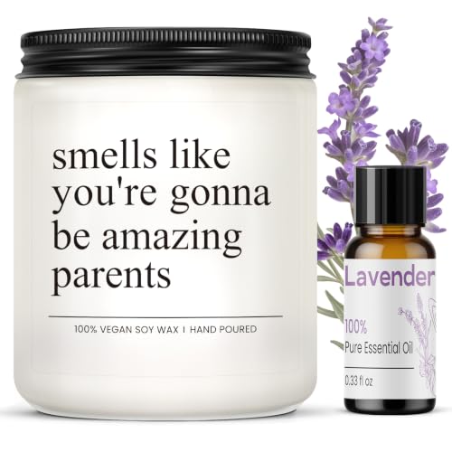 New Parents Gifts for Couples, 7oz Soy Wax Candle & 10ml Essential Oils