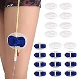 Statlock Catheter Holder,Catheter Stabilization Device,Catheter Urinary Leg Bag Legband Holder Sticker,Adhensive Catheter Leg Strap Hook and Loop,Catheter Supplies (10 Pack Blue + 10 Pack White)