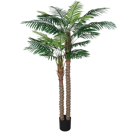 7FT UV-Resistant Faux Palm Tree–84in Realistic Artificial Palm Tree Indoor