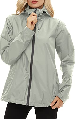 Image of Women's Rain Jacket Lightweight Waterproof Raincoat | Hooded Windproof Rain Coats Adjustable Windbreaker Rainy Snow Day