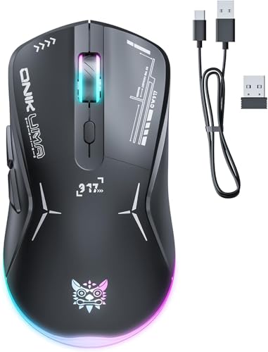 Pramie Wireless Gaming Mouse 4 Adjustable DPI, Mouse Gaming with 7 Programmable Buttons, Rapid Fire, Wired/Wireless Gamer Mouse Rapid Fire Key Backlights, Optical Tracking Mice for PC Laptops