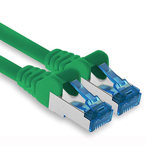 1aTTack.de Câble réseau Ethernet Gigabit LAN CAT.6a Cat6 Cat6a 15 m, câble patch RJ45 10 Gb/s SFTP PIMF vert - 1 pièce