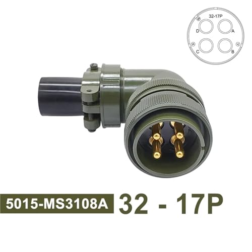 Conector circular 5015 MIL STD con enchufe 3108 32-17P de 4 pines y socket 2