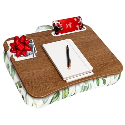 LAPGEAR Designer Lap Desk with Phone Holder and Device Ledge - Watercolor Leaves - Fits up to 15.6 Inch Laptops - Style No. 45412
