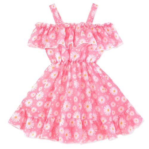 Baby Toddler Girls Dresses Chiffon Off Shoulder Flower Dress Baby Girl Clothes Summer Outfits 1-7 Years