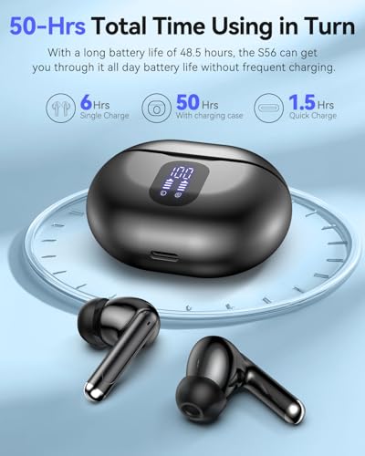 Bhnybwul Wireless Earbuds, 2024 Bluetooth 5.3 Headphones, 50H Playback Deep Bass Stereo Ear Buds With Led Power Display Charging Case thumb #3