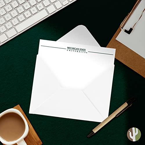 Image of Desert Cactus Michigan State University Notecards 10 Pack Stationery Cardstock Spartans MSU Includes Envelopes Memo Party Thank You (Notecard 1b)