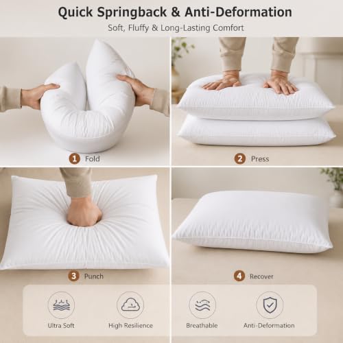 Image of Soft Microfiber Bed Pillows 16 x 24 Inches, White, Pack of 2 (3, Blue)