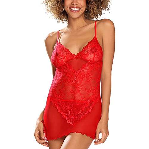 Chemise de nuit rouge Stacy 40 pour retrouver confiance et sensualité chez soi