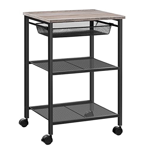 Hoobro Printer Stand, 3-Tier Machine Cart With Adjustable Mesh Drawer, Heavy Duty Storage Rack On Wheels,For Home Office, Grey Bg23Ps01 #TOP12