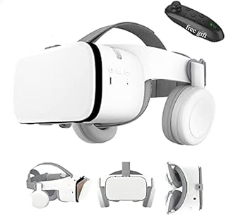 VR Headset for iPhone Apple Android PC Phone, 3D Virtual Reality Headset VR Set Realidad Virtuales Gafas Game System VR Goggles Glasses W/ Remote for Kids & Adult Play Game Watch 3D IMAX Movie, White