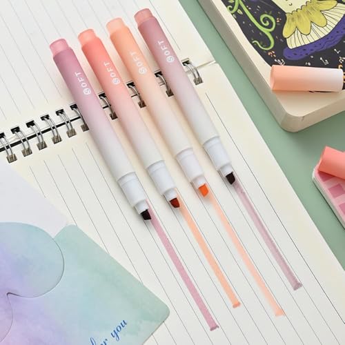 Image of RECLUSE 12 Pcs Aesthetic Highlighters Pastel Markers with Soft Tip No Bleed Bible for Journaling Notes School Supplies Colours Bleed Marker Water-based Ink Quick Dry Note Taking Office Stationary