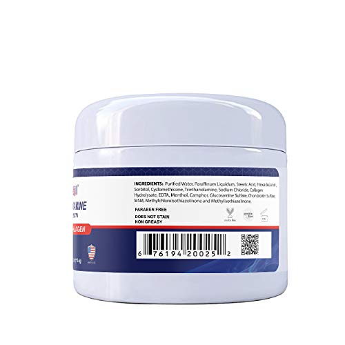 Alflexil Glucosamine & Chondroitin Cream With Msm & Collagen | Natural Cream For Men & Women | Soothe Joint, Bone & Muscle Pains, Improve Mobility, Relieve Discomfort & Speed Up Healing - 4 Oz #TOP1