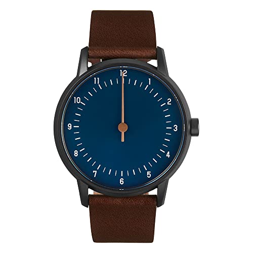 Image of slow Twelve 04 - Dark Brown Leather, Anthracite Case, Blue Dial