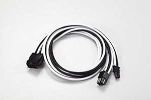 Phanteks 8 to 8 (6+2) Pin VGA Premium Sleeved Extension Cable 19.68" 500mm Length, Black/White (PH-CB8V_BW)