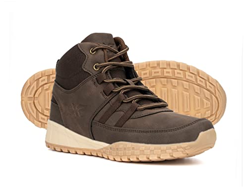 X Ray Footwear Maverik Boy’s Fashion, Handcrafted Faux Leather Casual Sneaker, Ankle-Highs Lace Up, Round Toe, Thermoplastic Rubber Outsole, Size 12 Brown/Chocolate #TOP1