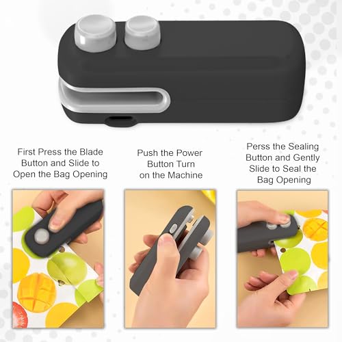 Image of GLUN USB Rechargeable Mini Heat Bag Sealer Compact Food Bag Sealing Machine for Chips Snacks Dry Fruits Plastic Packaging Kitchen Storage Accessories