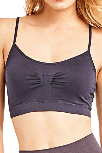 Women's Seamless Crop Camisole Bra With No Slip Removable Pads (6 Pack) (One Size) #TOP5