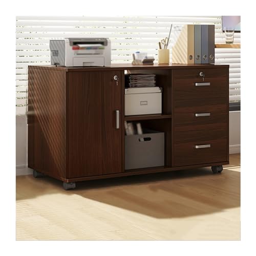 Mueble Archivador Archivador de oficina Gabinete de almacenamiento debajo del escritorio Tres cajones Dos compartimentos Gabinete de almacenamiento de una puerta Aparadores de planta con cerradura de