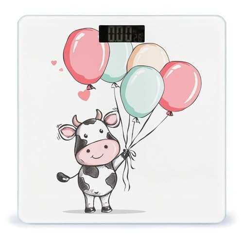 Báscula digital Balloon and Cow vidrio templado con LCD miniatura 1