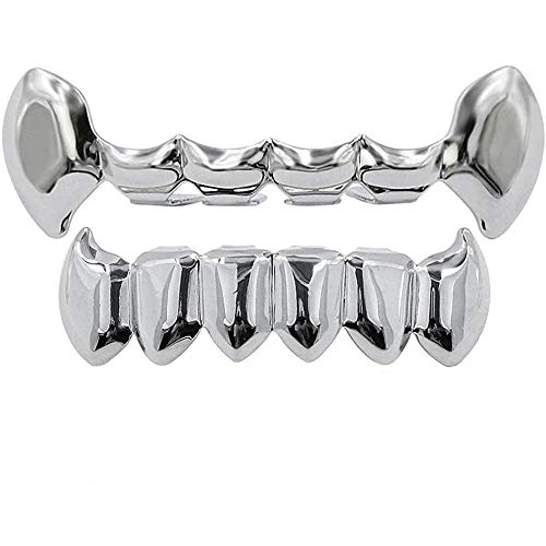 canjoyn 18K Colorful Slim Vampire Fangs Grillz Set Hip Hop