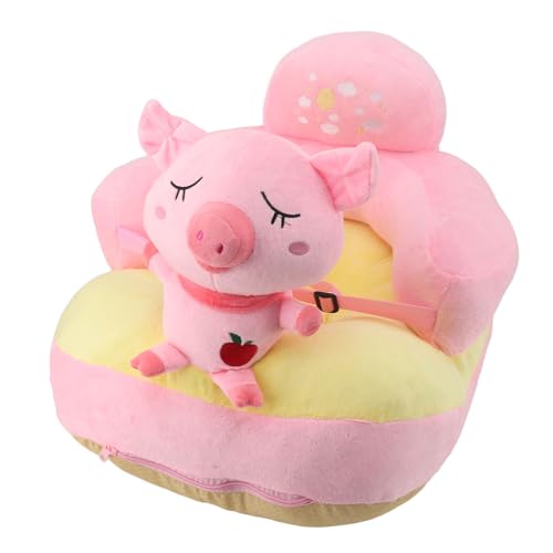Infant Support Sofa, Anti Tipping Plush Non Slip Base Adjustable Angle Baby Support Sofa Chair Comfortable for Home (Roseate Pig)