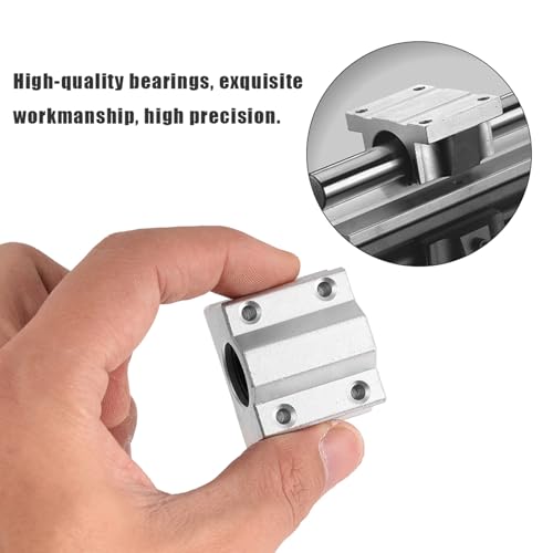 Cocoarm 8mm Linearkugellager-Schiene, Buchse SCS8UU Hochpräzision Niedrige Reibung Linearbuchse Gleitend Langlebig mit Aluminiumbasislegierung für 3D-Drucker CNC